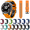 Miniatyrbillede 4 af 5: Hvid Sort Hvid Sort 26mm Silikone Urrem kompatibel med Garmin Tactix 7 Pro
