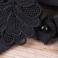 Miniatyrbilde 3 av 5: Dame falsk krage Avtakbar halv Blomsterblonder Perle Front Bu Black