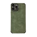 Fodral för iPhone 15 [Grön] Mockaläderhörn för att förhindra fall, lädertextur, dammtätt, matt, helkroppsskydd