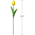 Pikkukuva 3 / 5: Keinotekoiset tulppaanikukat, 20 kpl 34 cm keinotekoisia lateksitulppaaneja kodin, huoneen, toimiston, juhlien ja häiden koristeluun, valkoinen Yellow