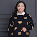 Miniatyrbilde 2 av 4: Dame falsk krage Vintergenser Hals Mote Skjortekrage D Black round neck 4XL