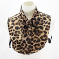Miniatyrbilde 5 av 5: Dame falsk krage Avtakbar halv Leopard Print Knutet Skjorte Picture color