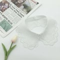 Miniatyrbilde 3 av 5: Dame falsk krage Avtakbar halv Avtakbar -Stykke Garn Emb White