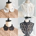 Pikkukuva 4 / 5: Naisten tekoviulus Irrotettava puolipaita Ammattimainen paita Musta W Lace flower Model B in black