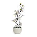 Miniatyrbillede 1 af 4: Simulerede potteplanter, falske blomster, bonsai, simulerede vintersødgrene, bonsai, simulerede blommeblomster, kunstige blomster White