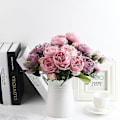 Miniatyrbillede 5 af 5: 1 stk. Silkeblomst Orkide Kunstige Blomster Buket Real Touch Phalaenopsis Falske Blomster Rose Lavender 2