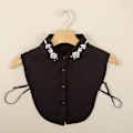 Miniatyrbilde 1 av 5: Dame falsk krage Avtakbar halv Chiffon Halv Høst Vinter F 10 black