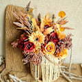 Miniatyrbilde 2 av 5: Kunstige falske blomster, falske høstblomster UV-bestandige høstplanter for hjemmekjøkken julefestival Thanksgiving høstdekorasjon (Høstblanding Col