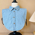 Miniatyrbilde 3 av 5: Dame falsk krage Avtakbar halv Plaid Vinter Business All- dark blue