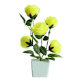 Miniatyrbillede 1 af 5: 1 Sæt Kunstig Potteplante Dekorativ Charmerende Plast Let at Vedligeholde Simulation Rose Blomst til Altan Yellow