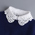 Pikkukuva 3 / 5: Naisten tekoviulus irrotettava puolipusero koriste talvi Wave pleated collar [black]]