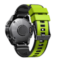Miniatyrbilde 2 av 4: Lime Black Lime Black Tofarget Silikonklokkereim kompatibel med Garmin Fenix 7x
