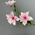 Pikkukuva 4 / 6: Simuloitu Klematis-maljakko sisustus taidenäyttelyihin, kukka-aiheiset sisustustekstiilit Clematis blue purple