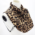 Miniatyrbilde 3 av 5: Dame falsk krage Avtakbar halv Leopard Print Knutet Skjorte Picture color