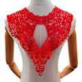 Miniatyrbilde 2 av 5: Dame falsk krage Avtakbar halv Polyester Filamentering Co White