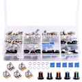 Miniatyrbild 1 av 5: 105 st 1k-500k Ohm Potentiometer Sortimentslåda med 1kohm -100kohm Multiturn Trimmer, räfflad axel