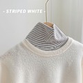 Miniatyrbilde 1 av 5: Dame falsk krage Avtakbar halv Avtakbar Høy Hals Inner Striped White