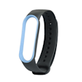 Miniatyrbillede 1 af 2: Sort Blå Sort Blå kompatibel med Xiaomi Mi Band 5 Tofarvet Tpe Urrem