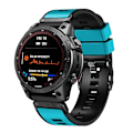 Miniatyrbillede 1 af 4: Himmelblå Sort Himmelblå Sort Tofarvet Silikone Urrem kompatibel med Garmin Fenix 7x