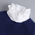Pikkukuva 1 / 5: Naisten tekoviulus irrotettava puolipusero koriste talvi Wave pleated collar [white]]