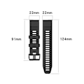 Miniatyrbillede 5 af 5: Sort Sort Silikone Sportsrem kompatibel med Garmin Fenix 6 Gps