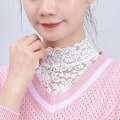 Miniatyrbilde 5 av 5: Dame falsk krage Avtakbar halv skjorte Dekorativ St Blonde W White (L size) thin (elastic collar)