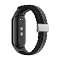 Pikkukuva 1 / 4: Musta Harmaa Musta Harmaa Nylonpunottu Terässolkikellonranneke, yhteensopiva Xiaomi Mi Band 8:n kanssa