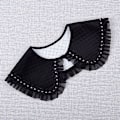 Miniatyrbilde 1 av 5: Dame falsk krage Perle Fortykket Allsidig Lotusblad Dukke P06 black button