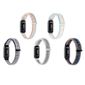 Miniatyrbild 2 av 5: Vit Vit Nylon Loop Rem  kompatibel med  Fitbit Luxe