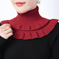 Miniatyrbilde 1 av 5: Falsk krage for kvinner, Cervical Spine Fashion All-Match Pullove Red [thickened warm]]