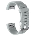 Pikkukuva 2 / 4: Vaaleanharmaa Vaaleanharmaa yhteensopiva Fitbit Charge 2:n kanssa, tavallinen kuvio silikoni kellon ranneke soljella, koko: s (valkoinen) S