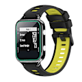 Miniatyrbillede 1 af 5: Sort Gul Sort Gul Silikone Urrem kompatibel med Garmin Approach S20 kompatibel med Garmin Approach S20