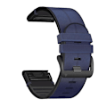 Miniatyrbillede 1 af 5: Midnatsblå Midnatsblå Silikone + Læder Urrem kompatibel med Garmin Fenix 7x