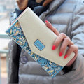 Miniatyrbillede 4 af 5: Fashion Damer Læder Clutch Taske Pung Lang Tegneseriepung Møntpung