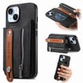 Fodral för iPhone 16 svart Magnetiskt Flip Plånbok med Korthållare