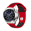 Miniatyrbillede 1 af 5: Rød Sort Rød Sort kompatibel med Samsung Gear S4 Active 22mm Silikone Urrem