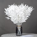 Miniatyrbillede 3 af 10: 1/3 stk. Kunstig Pileblad Rattan 5 Grene Skovplanter Blomsterarrangement DIY Dekoration Krans Green 3pcs