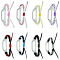 Miniatyrbilde 4 av 5: Hvit Rosa Hvit Rosa Flettet Ledning Nylon Klokkereim kompatibel med Xiaomi Mi Band 6 / 5