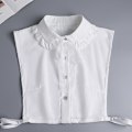 Miniatyrbilde 1 av 5: Dame falsk krage Avtakbar halv genser dekorasjon vinter Bow collar [white]]