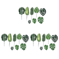 Miniatyrbild 1 av 3: 204 Delar 8 Sorter Tropiska Festdekorationer Djungel Monstera Blad, Konstgjorda Palmblad Med