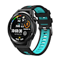 Miniatyrbillede 5 af 5: Sort Blå Sort Blå Silikone Urrem kompatibel med Huawei Watch Gt 3 46mm