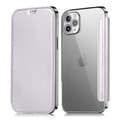 Skal för iPhone 15 Pro Max 6.7 silver Elektroplätering transparent Magnetisk Flip 2 i 1