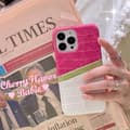 Fodral för iPhone 16 Rosröd + vit Krokodilmönster Plånbok med Korthållare lädertextur