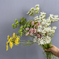 Miniatyrbild 2 av 6: Konstgjorda spetsblommor Heminredning Falska blommor Bröllopsrekvisita Spets Vattenbambu yellow
