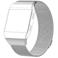 Pikkukuva 1 / 3: Hopea Hopea yhteensopiva Fitbit Ionic Milanese -rannekkeen kanssa, suuri koko: 24x2,2 cm, yhteensopiva Fitbit Ionicin kanssa