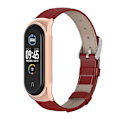 Pikkukuva 2 / 5: Punainen Ruusukulta Punainen Ruusukulta yhteensopiva Xiaomi Mi Band 6 / 5 / 4 / 3 Nahkainen Kellonranneke