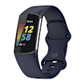 Miniatyrbild 4 av 5: Mörkblå Mörkblå kompatibel med Fitbit Charge 5 Silikon Armband S