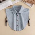 Pikkukuva 1 / 5: Naisten tekoviulus Monipuolinen Monipuolinen Neule Muoti Pitsi S Light denim round neck-average size