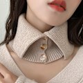 Miniatyrbilde 4 av 5: Falsk krage for kvinner, varm turtleneck, cervikal støtte bandana gray