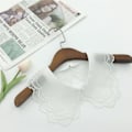 Miniatyrbilde 1 av 5: Dame falsk krage Avtakbar halv Avtakbar -Stykke Garn Emb White